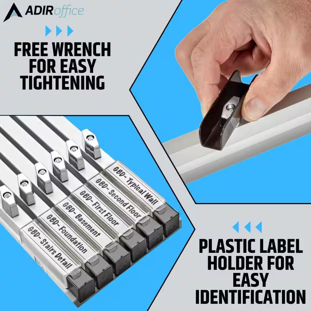 30 In. Aluminum Blueprint Hanging Clamps (6-Pack)
