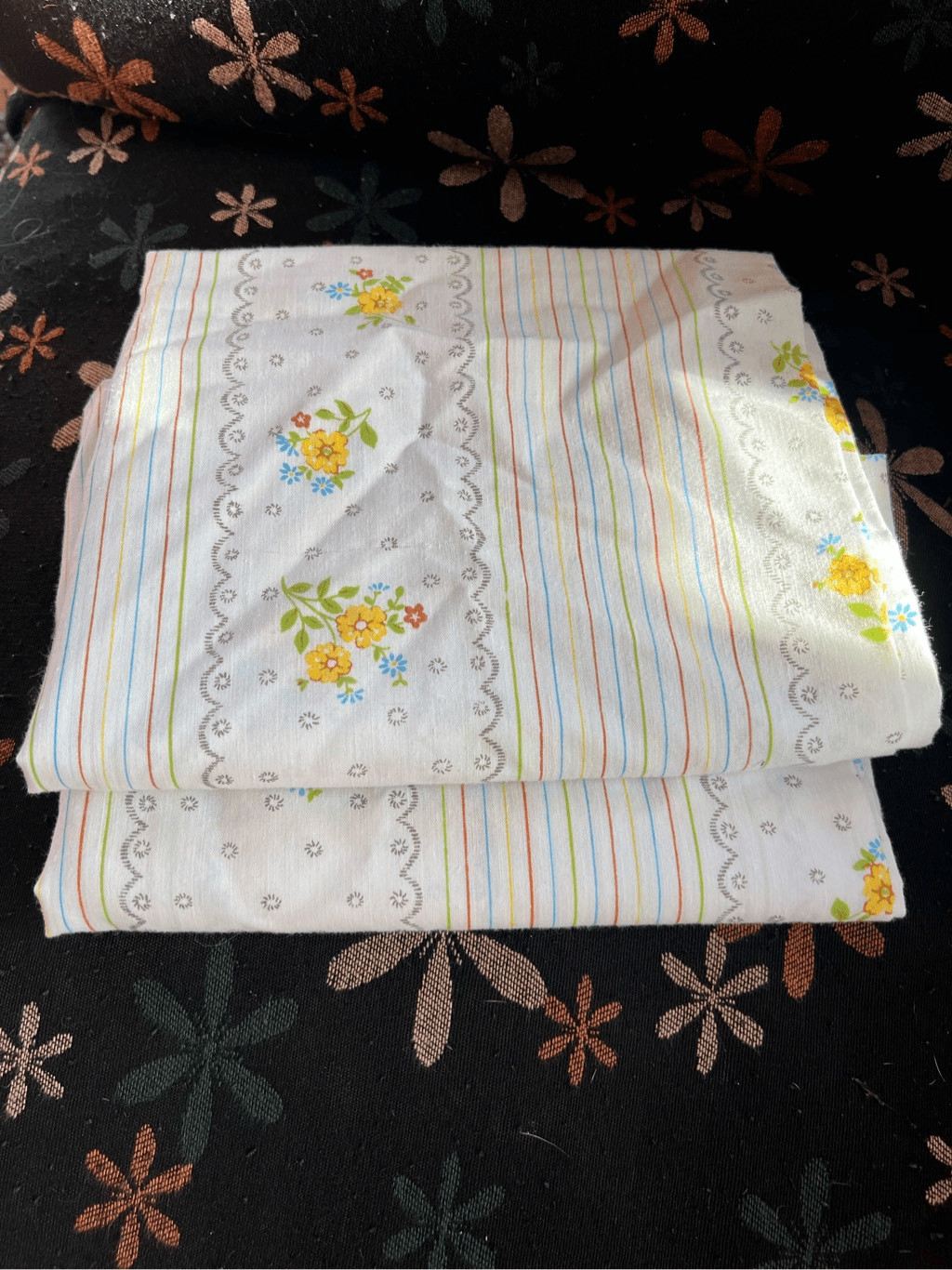 Vintage 1970s Rainbow Pillowcase