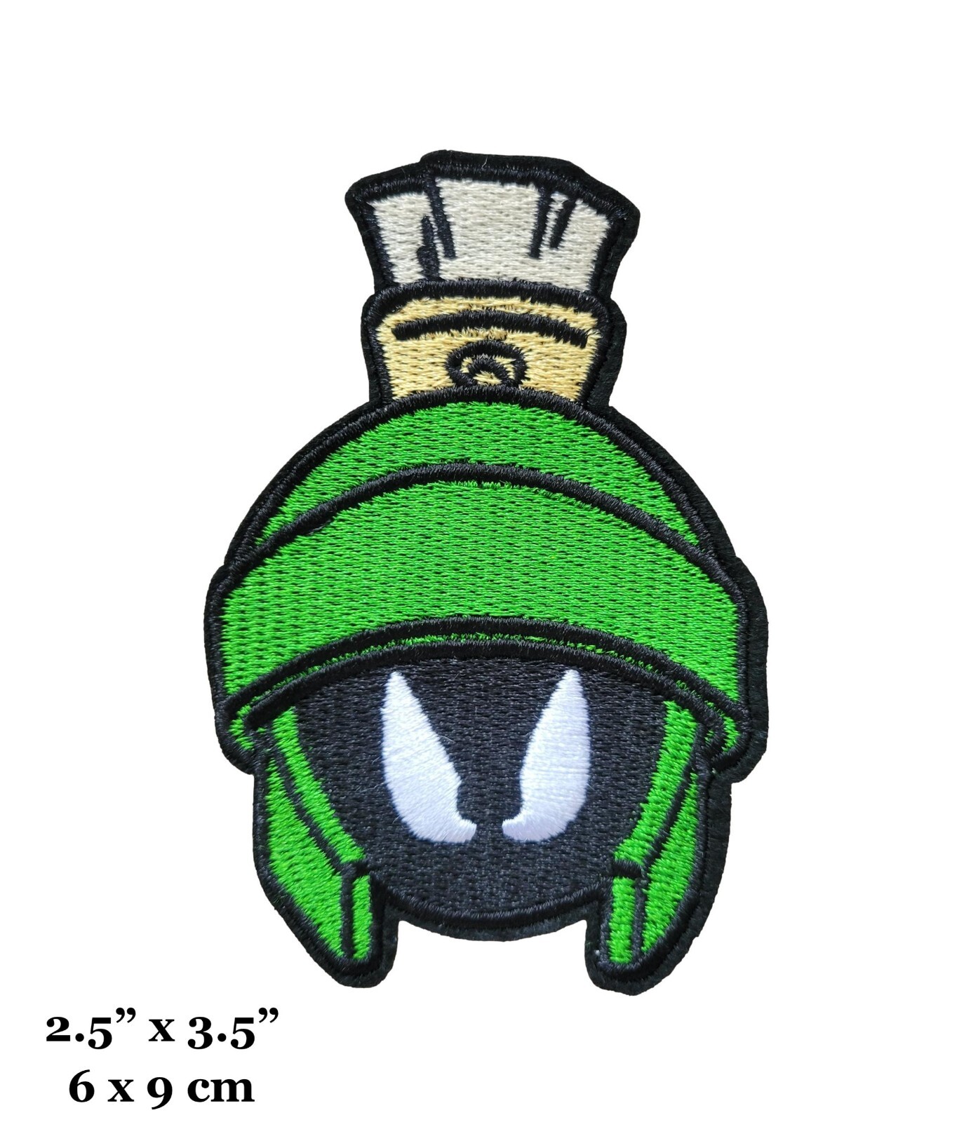 Marvin The Martian Cartoon Character Head Embroidered Iron On Patch