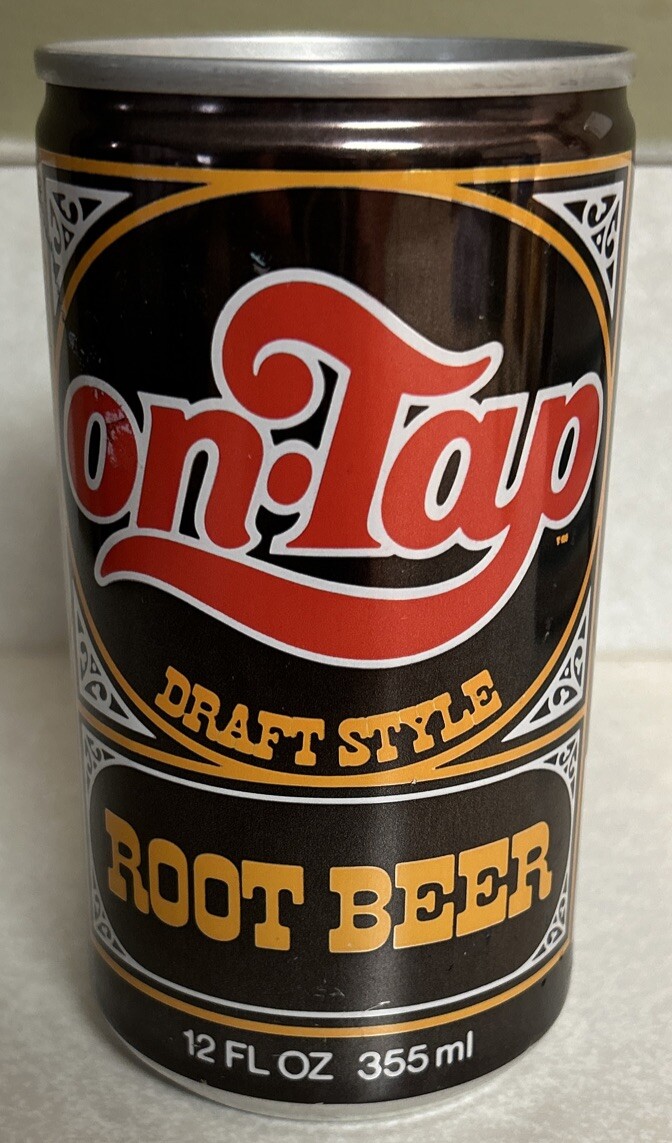 Vtg ON-TAP DRAFT STYLE ROOT BEER 12oz. Empty Aluminum Pull Tab Soda Can
