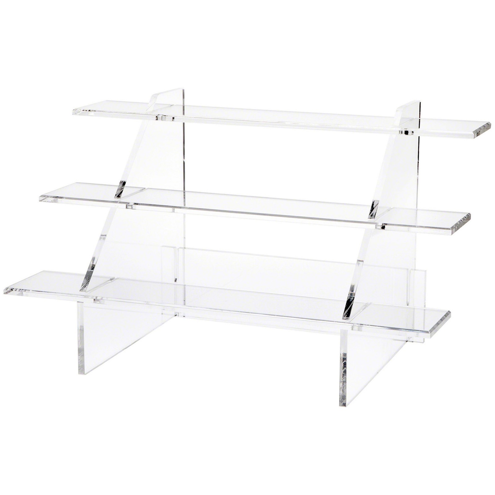 Plymor Clear Acrylic Interlocking Stair Display, 13"H x 26"W x 13"D (3/8" thick)