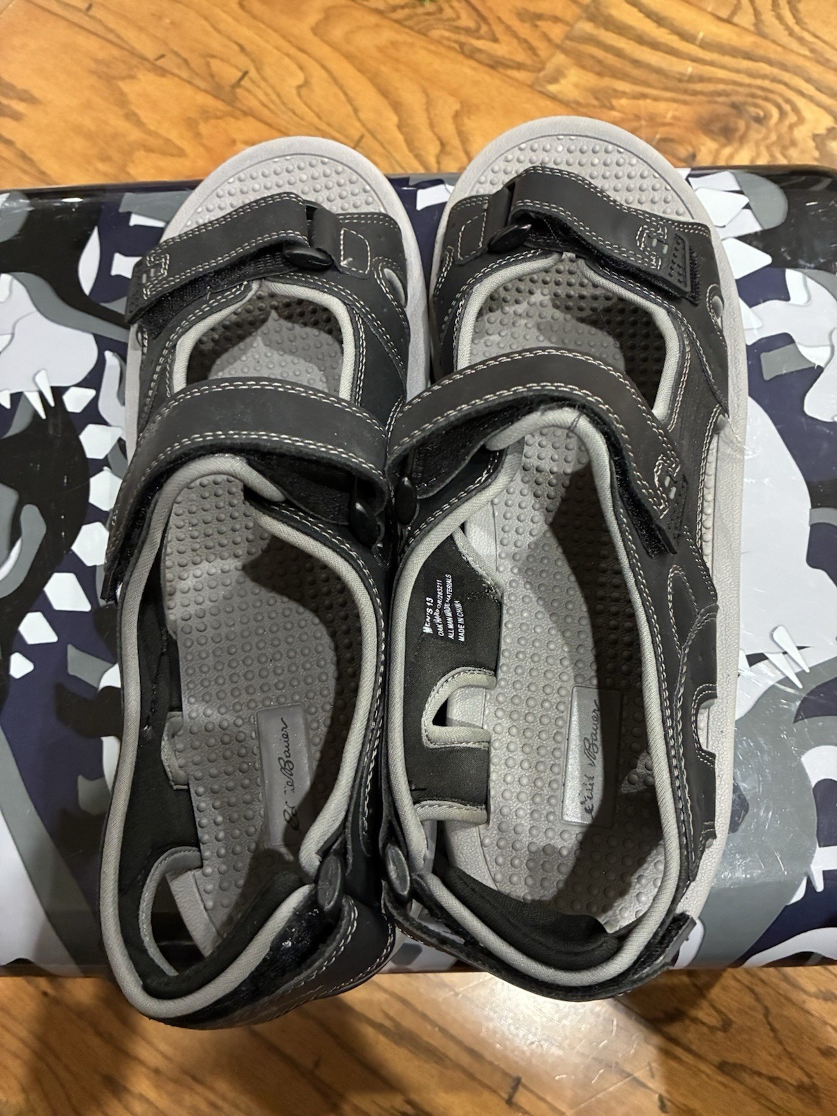 NWT Eddie Bauer Men’s Oak Harbor Black Manmade Sandals Size 13 Medium