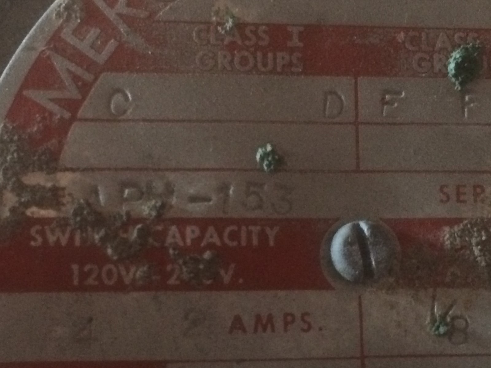 USED MERCOID CONTROL APH-153 PRESSURE CONTROL SWITCH 440V, 1AMP, APH153