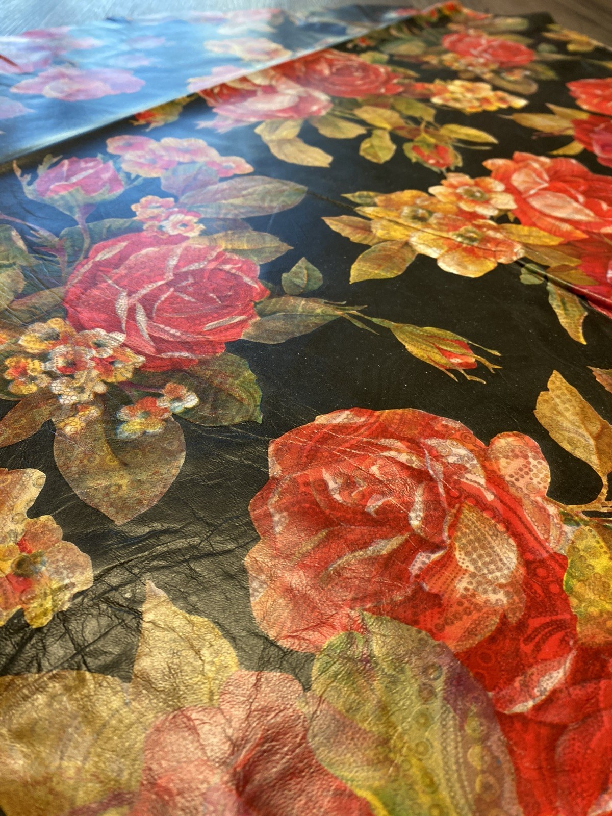 100% Real Leather Floral Printed Hide Lambskins 45926