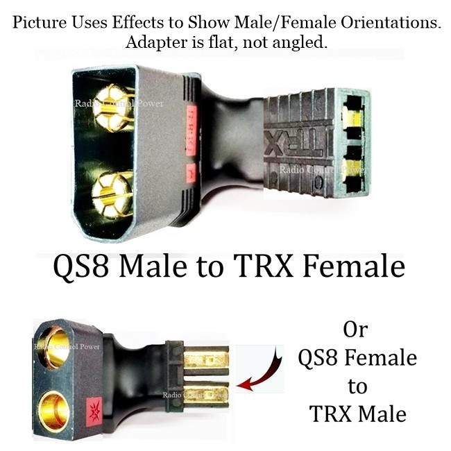 RCP Adapters QS8 Male to Fits TRX Female or QS8 Female to Fits TRX Male No Wire