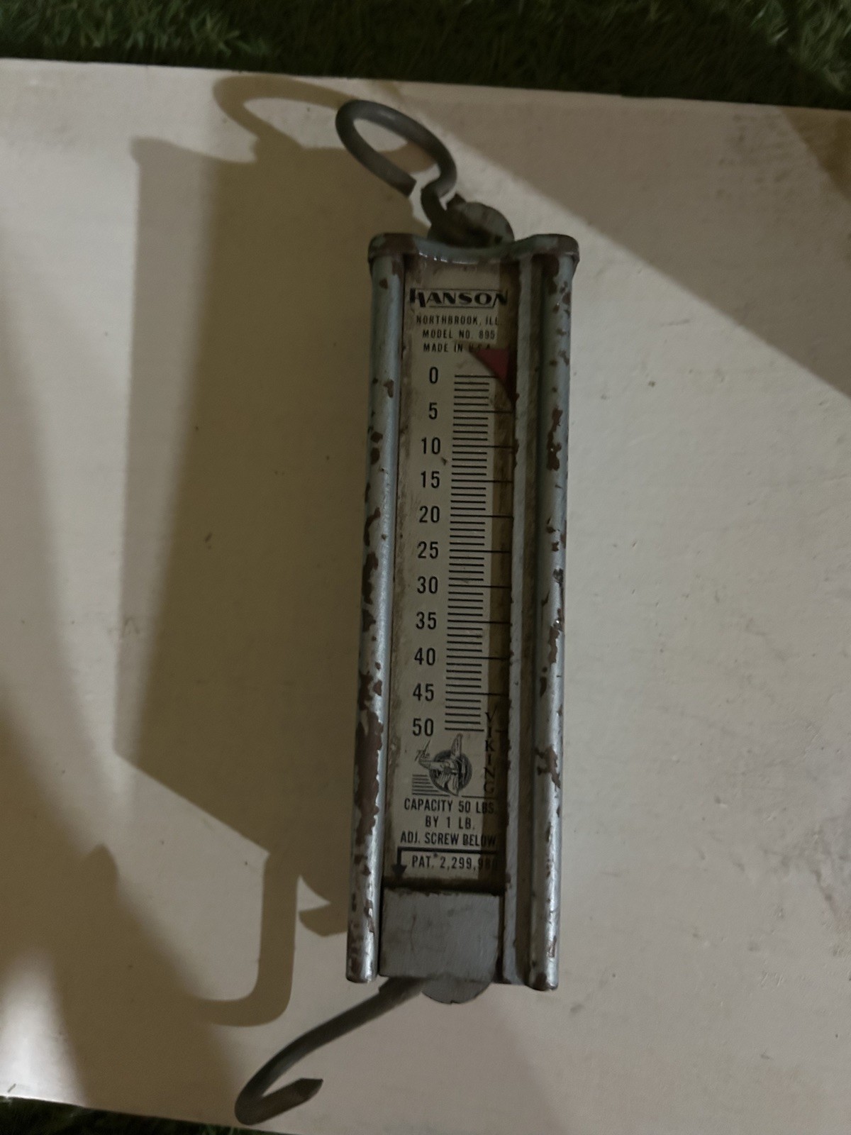 Hanson No. 895 The Viking 50 Lbs. Hanging Scale USA  Vintage Fishing Scale