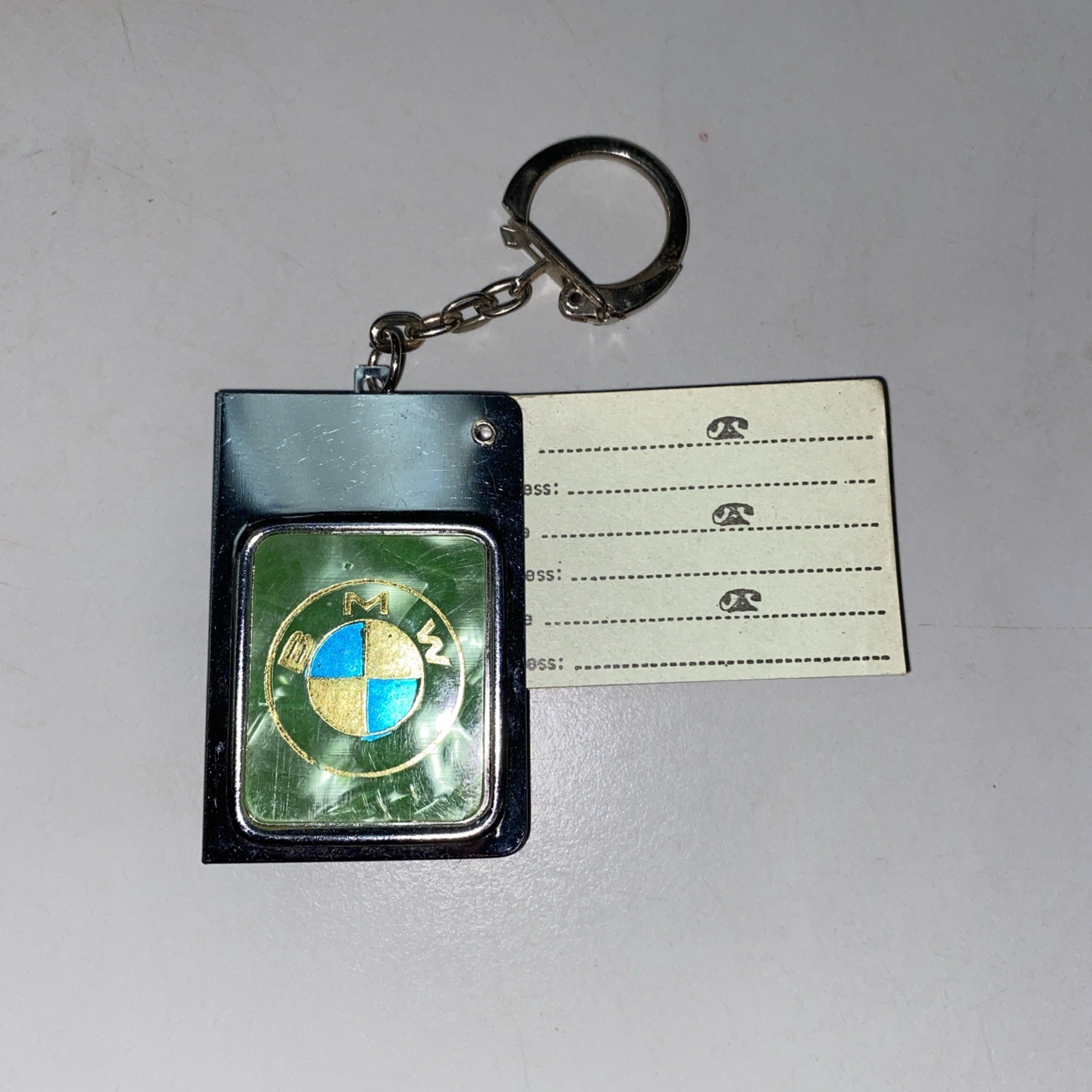 BMW KEYRING NOVELTY FOLDOUT TELEPHONE NOTEBOOK 1980s
