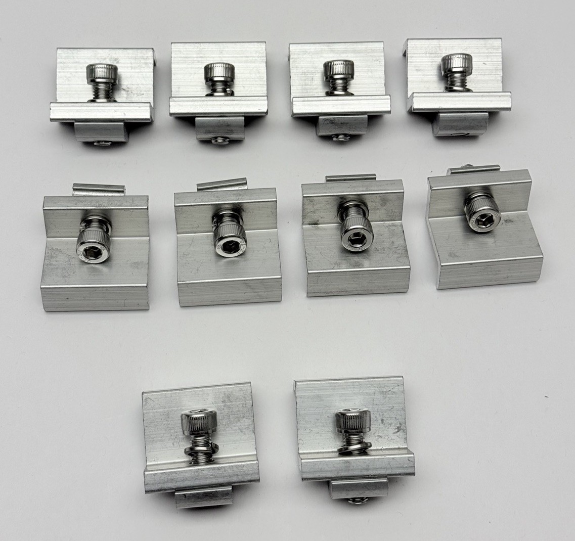 Lot Of 10,UI-EC30 Solar Panel End Clamp Aluminum Z Bracket PV Mounting Edge Clip
