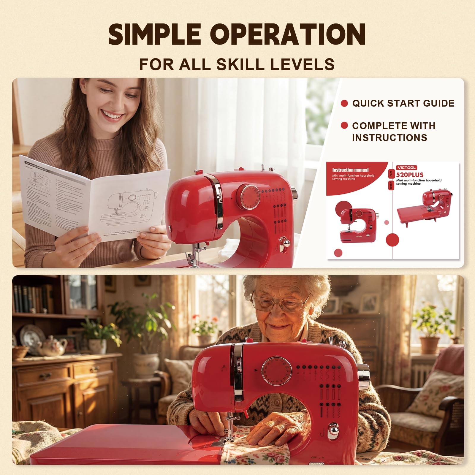 ** NEW Victool Mini Sewing Machine | 16 Built-In Stitches | Portable | Durable