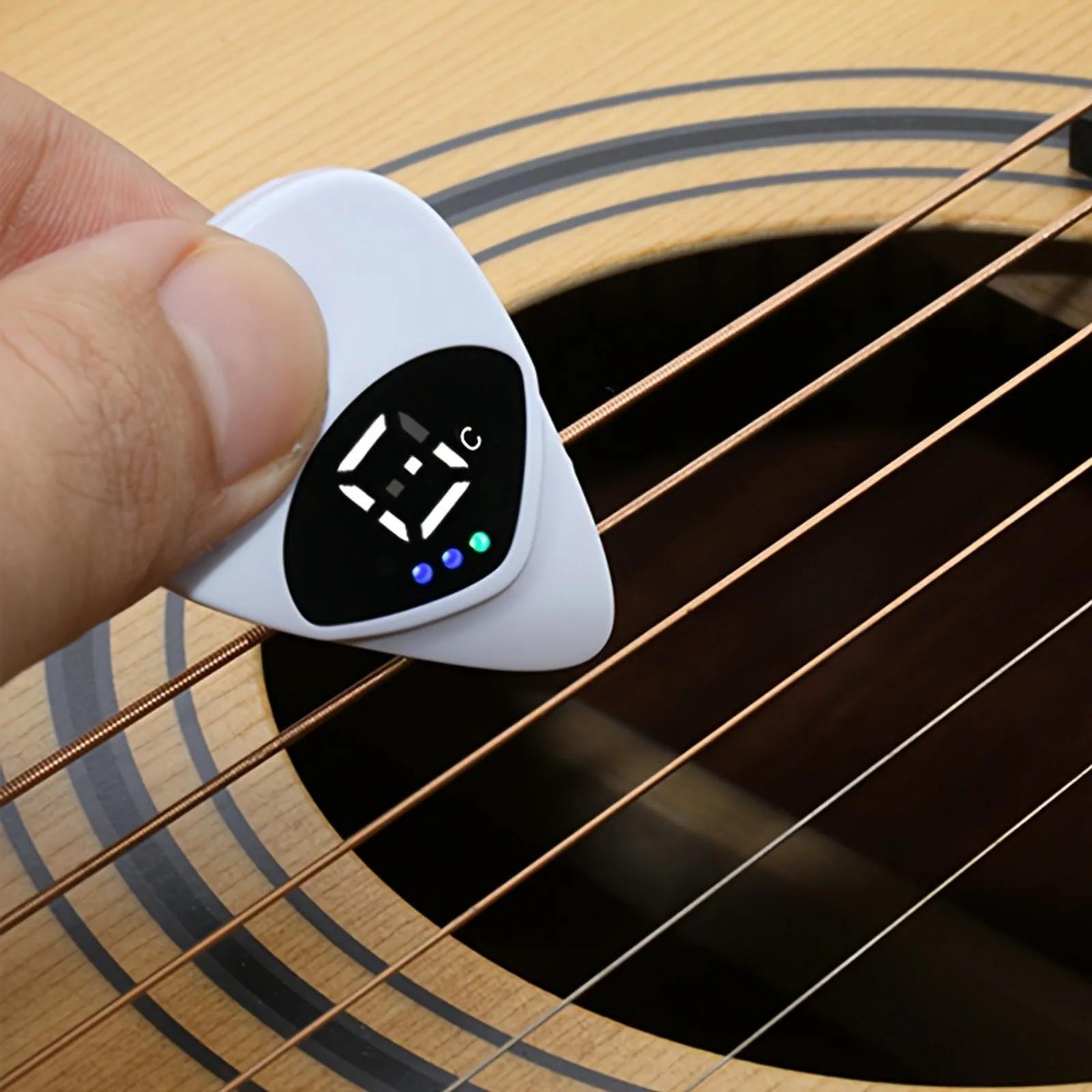 2-in-1 Guitar Pick & Tuner - Portable, Multi-purpose Pitch Calibrator for Folk