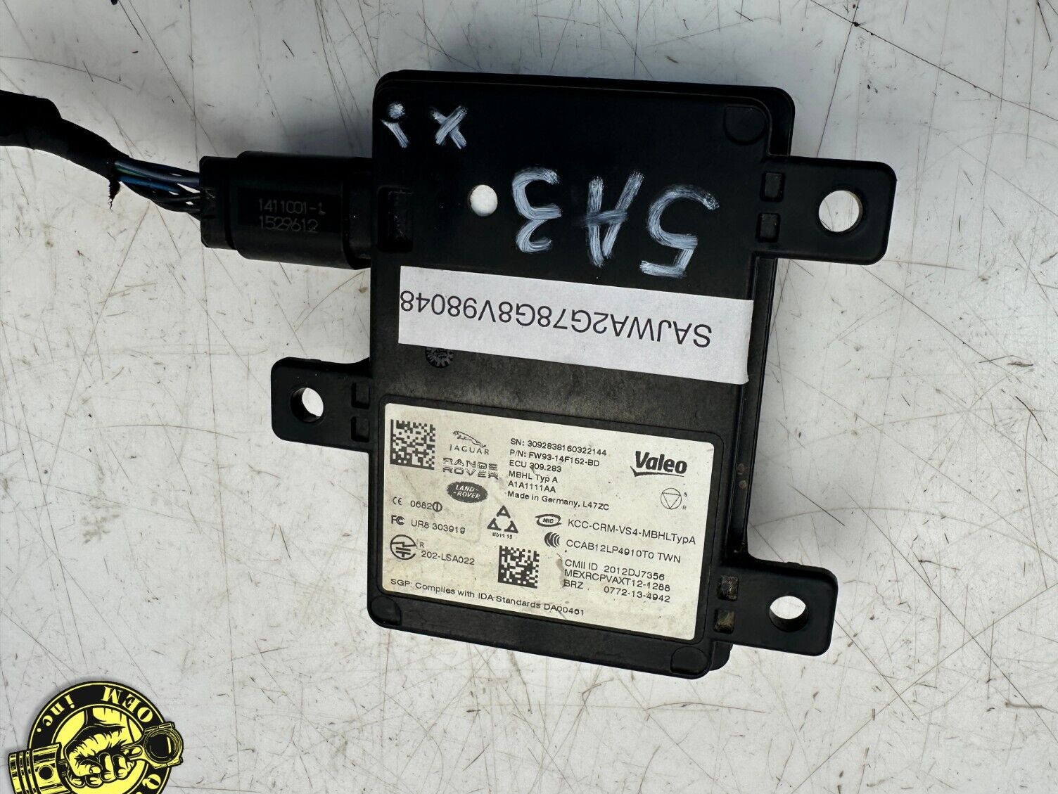 16-20 JAGUAR XE XF XJ F-PACE  REAR LEFT / RIGHT BLIND SPOT SENSOR CONTROL MODULE