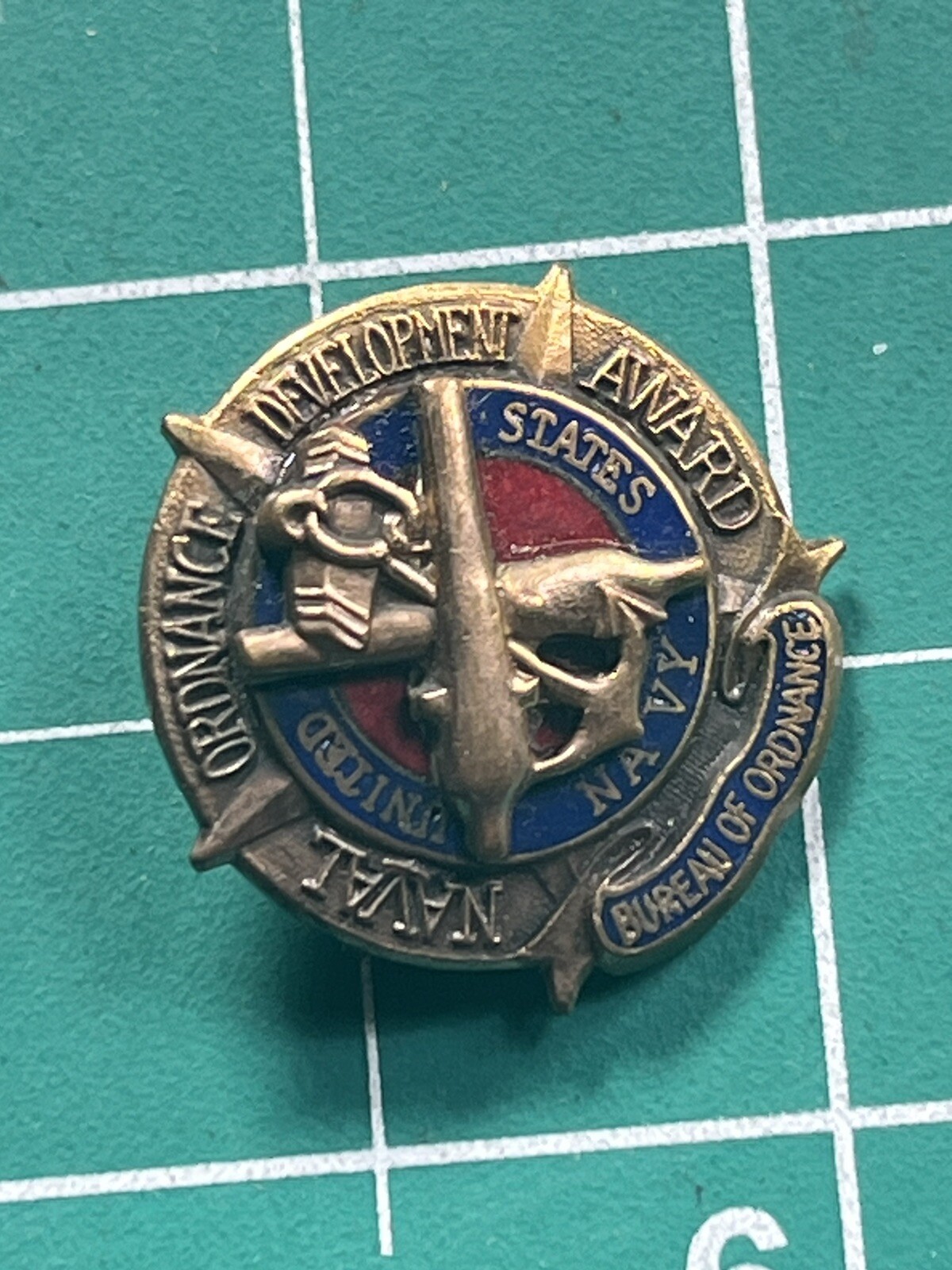 WWII Navy Bureau of Ordnance Naval Development Award Pin
