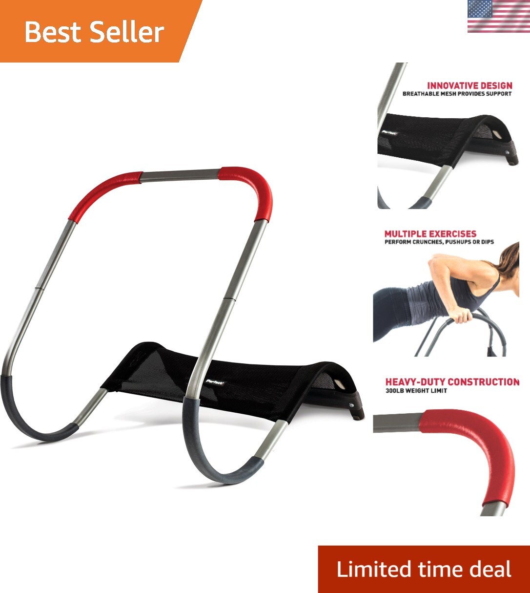 Total Body Exercise Tool - Crunch and Push-Up Assistant for All Fitness Levels