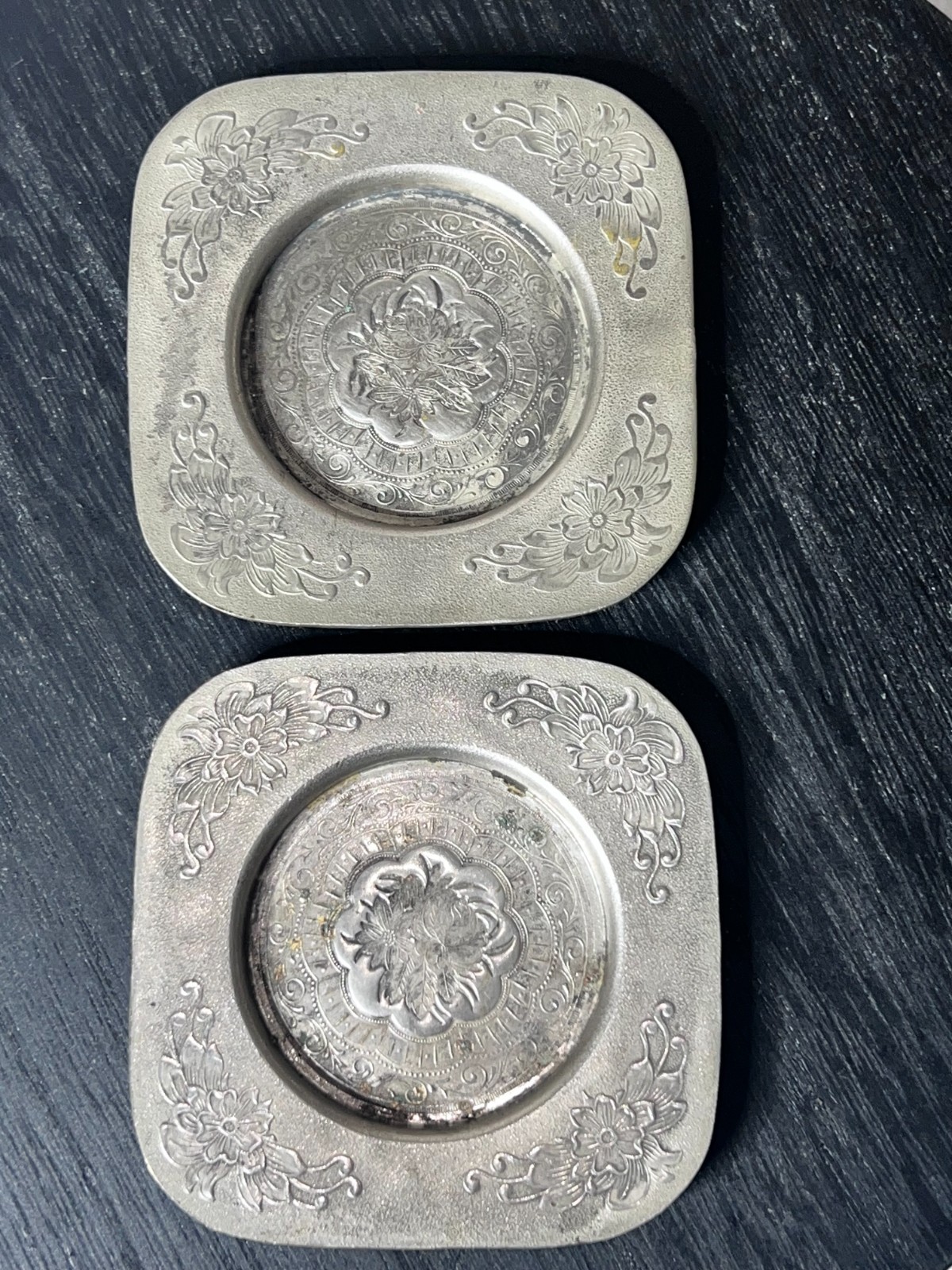 Silverplated Brass/Copper Vintage Cocktail Barware Trinket Dishes 1950-1970