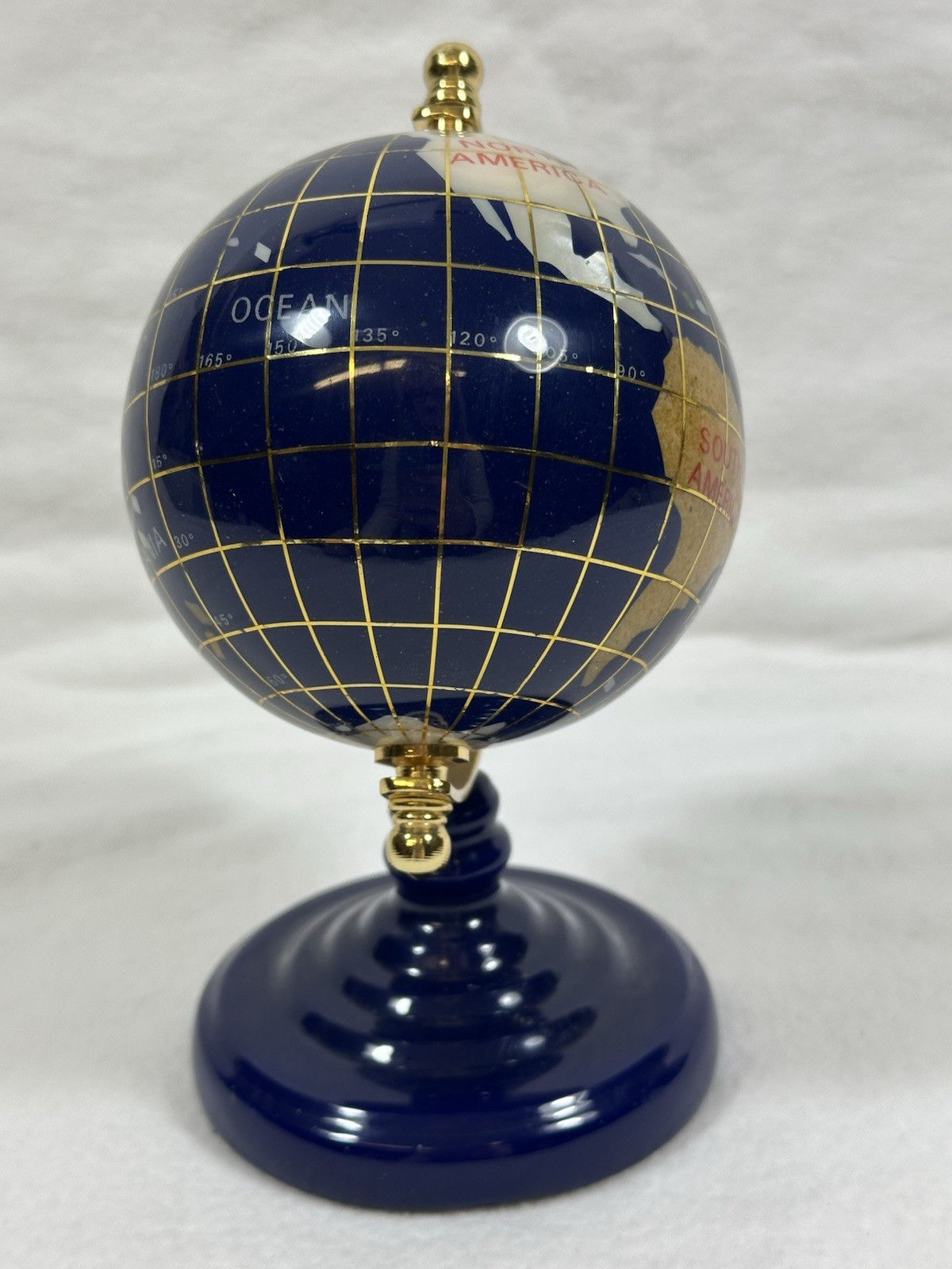 Gemstone Globe Small Blue Tabletop World 6.5"X3"