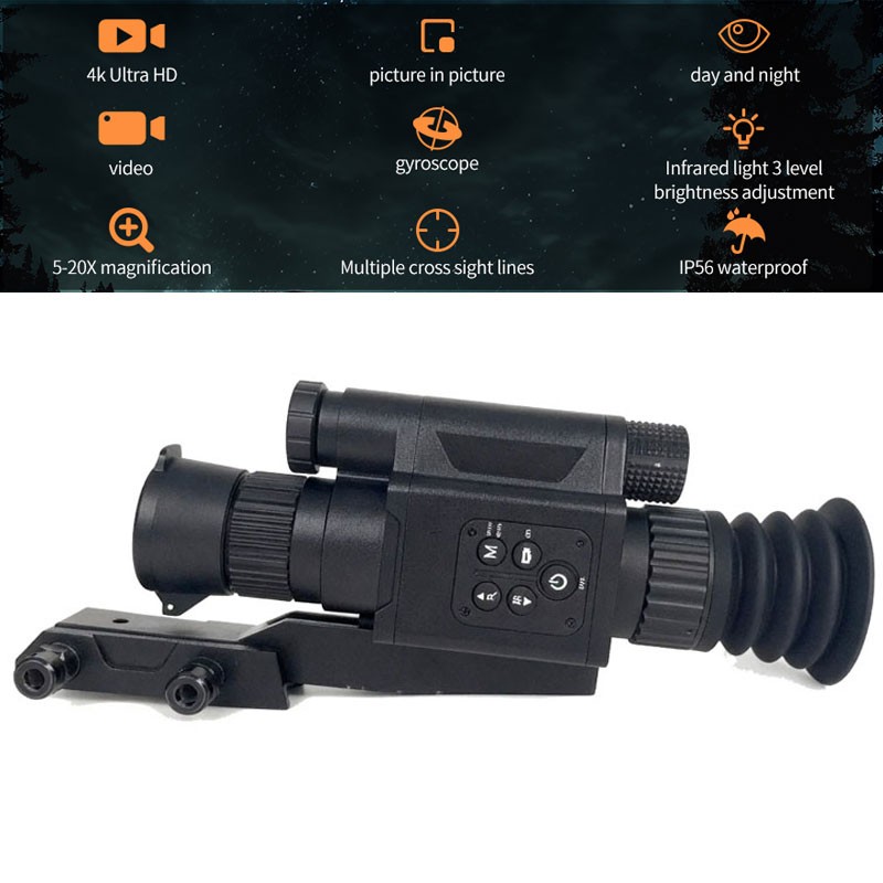 HD 4K 300M IR Night Vision Monoculars Camera Hunting Waterproof Brightness DS-X7