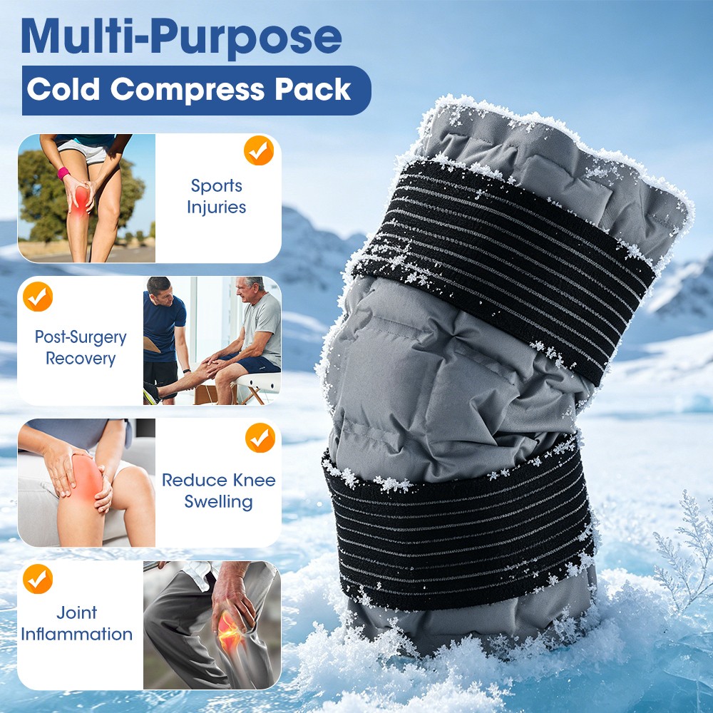 1/2 pcs Knee Ice Pack Wrap Reusable Ice Pack Self-Absorbing Water Resin Hot/Cold