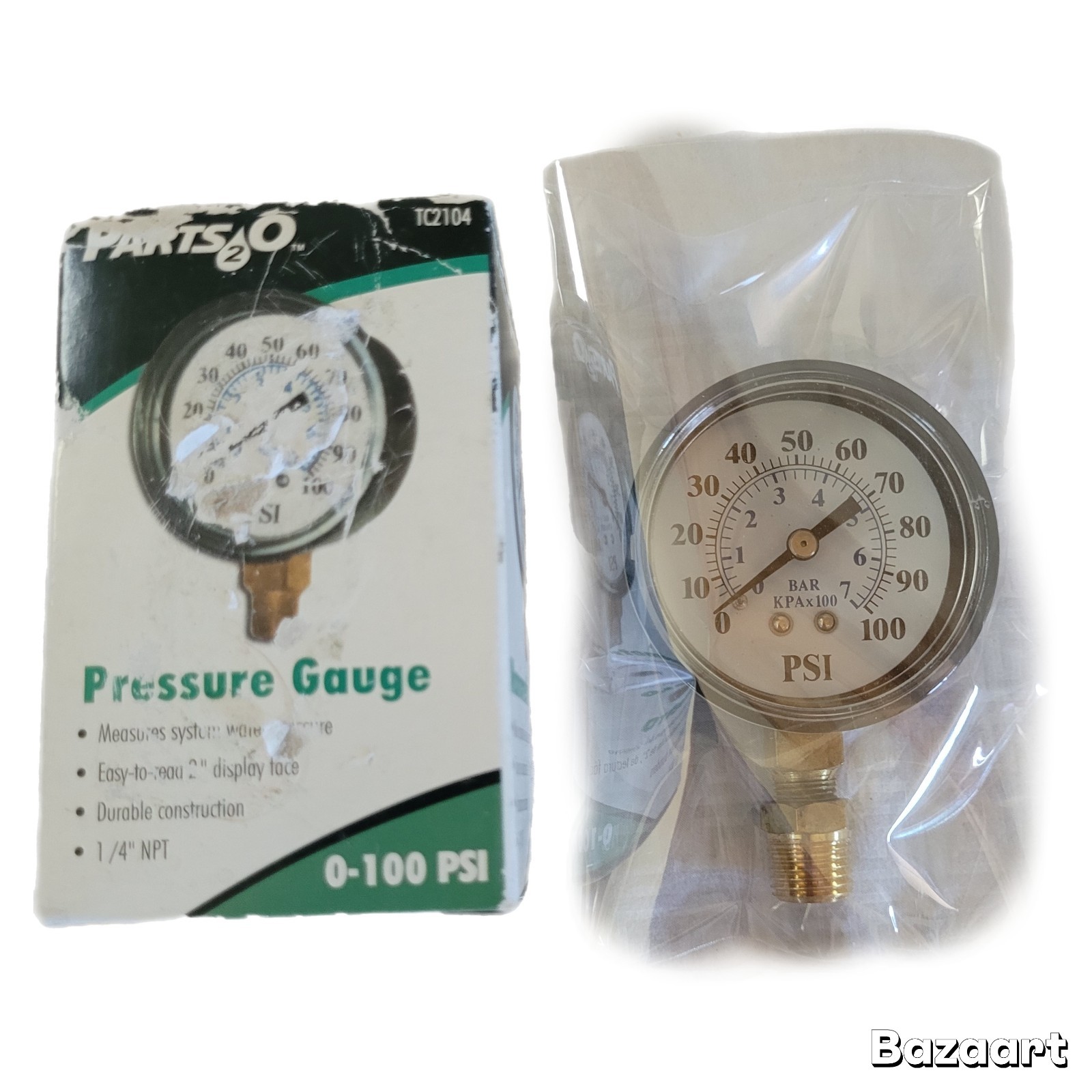 PARTS•2•0 PSI Pressure Gauge Manometre 0-100 PSI TC2104