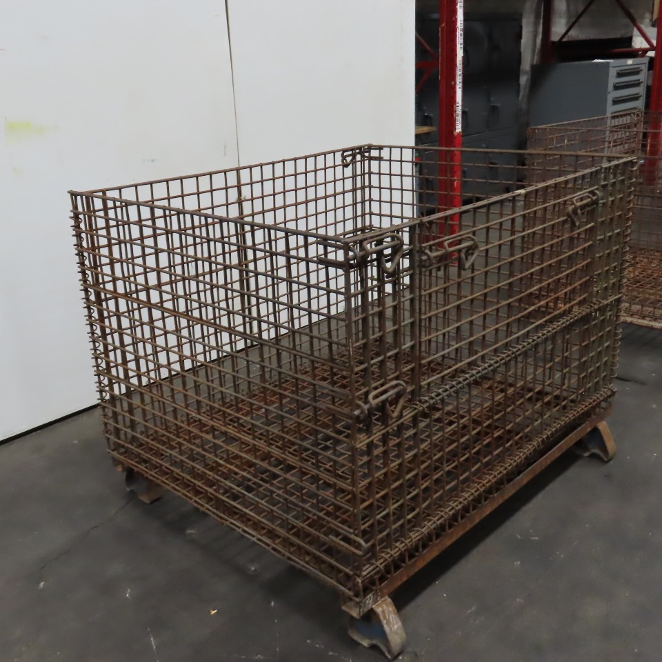 48" x 40" x 30" Deep Steel Collapsible Stackable Wire Bulk Bin Container
