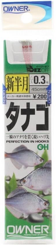 ** OWNER TANAGO Hook Shin Hangetsu Leader #0.3(about 1.2lb) 45cm 6pcs
