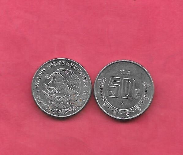 MEXICO MEXICAN KM936 2014 AU CIRCULATED RECENT NEW 50 CENTAVOS COIN