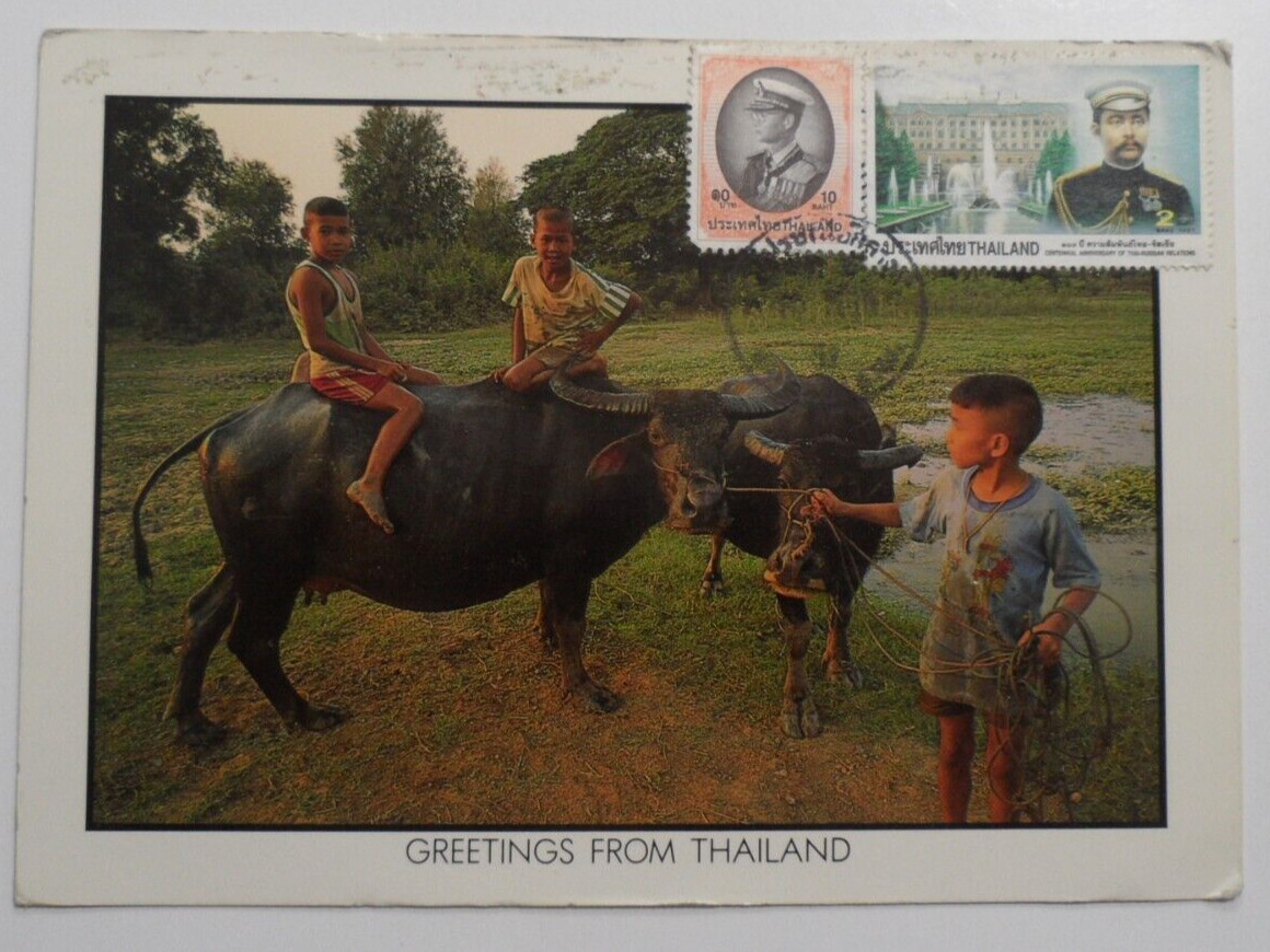 STAMPMART : THAILAND 1997 RETURN POSTMARK GREETINGS POSTCARD USED TO NEPAL