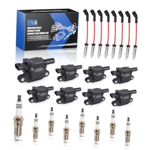 8 Pack UF413 Ignition Coil 41962 Spark Plug and 48322R Wires Set for 5.3 6.0