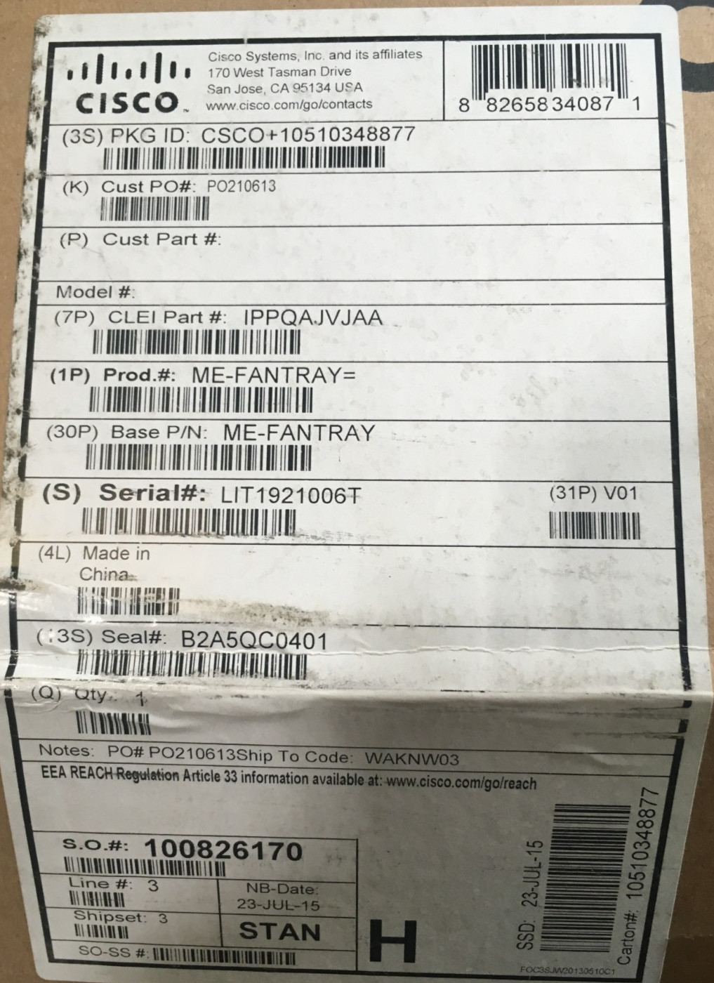 Cisco/Liteon ME-Fantray DD-1240-1-LF