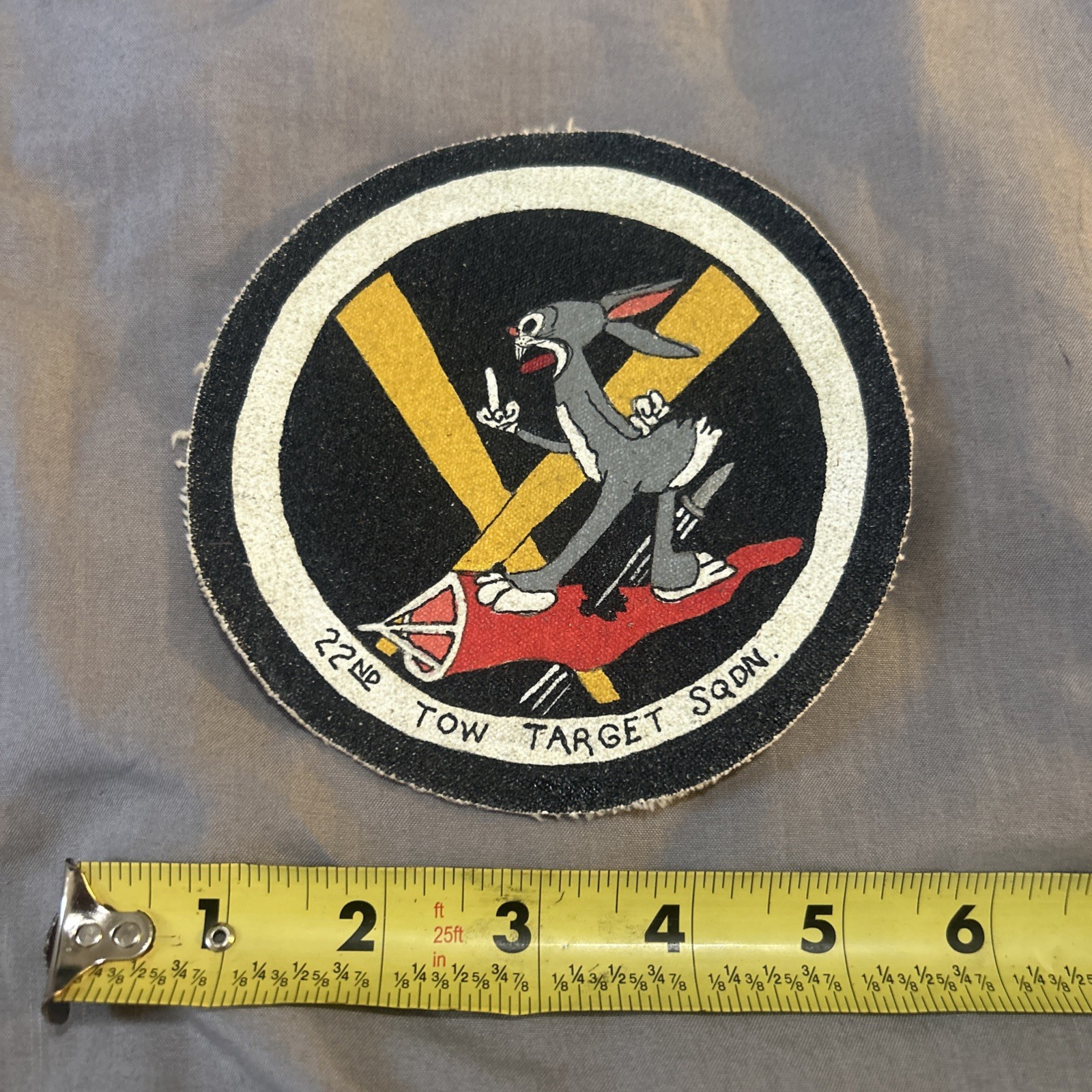 World War 2 U.S. Bomber Patch By Walt Disney 22nd Toe Target Sqdn Bad Bugs Bunny