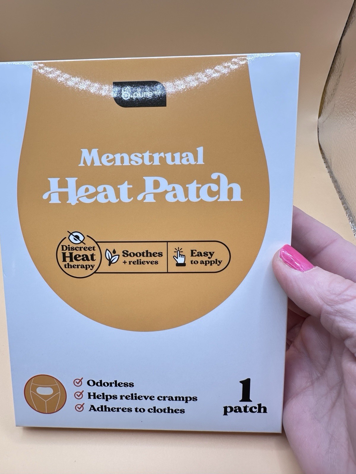 Menstrual Heat Patch Discreet Therapy Cramp Relief Odorless 1 Patch New