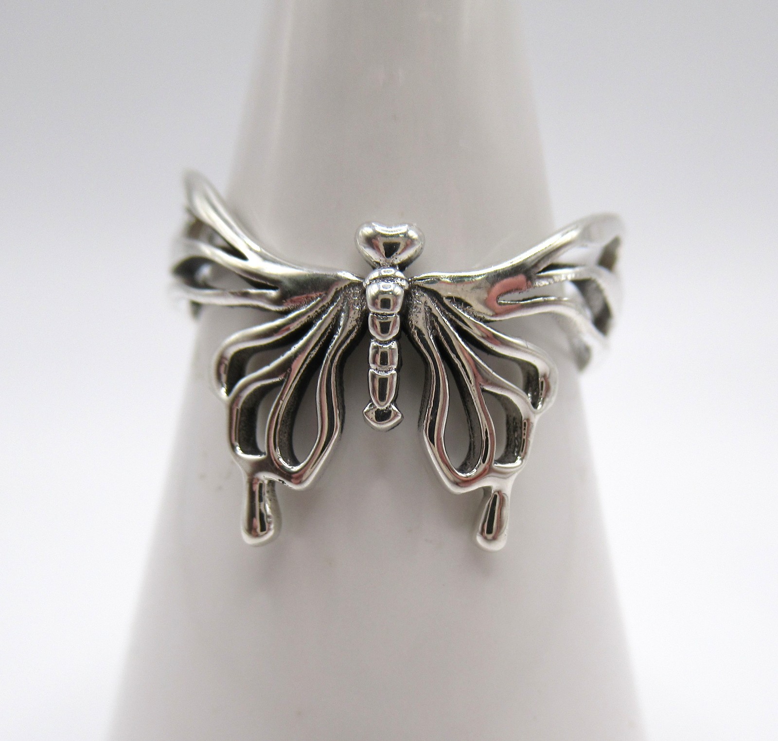 925 Sterling Silver Large Butterfly Open Ring