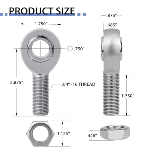 3/4'' Heim Joints Rod End Kit, Right and Left Hand Thread Heim Joint -