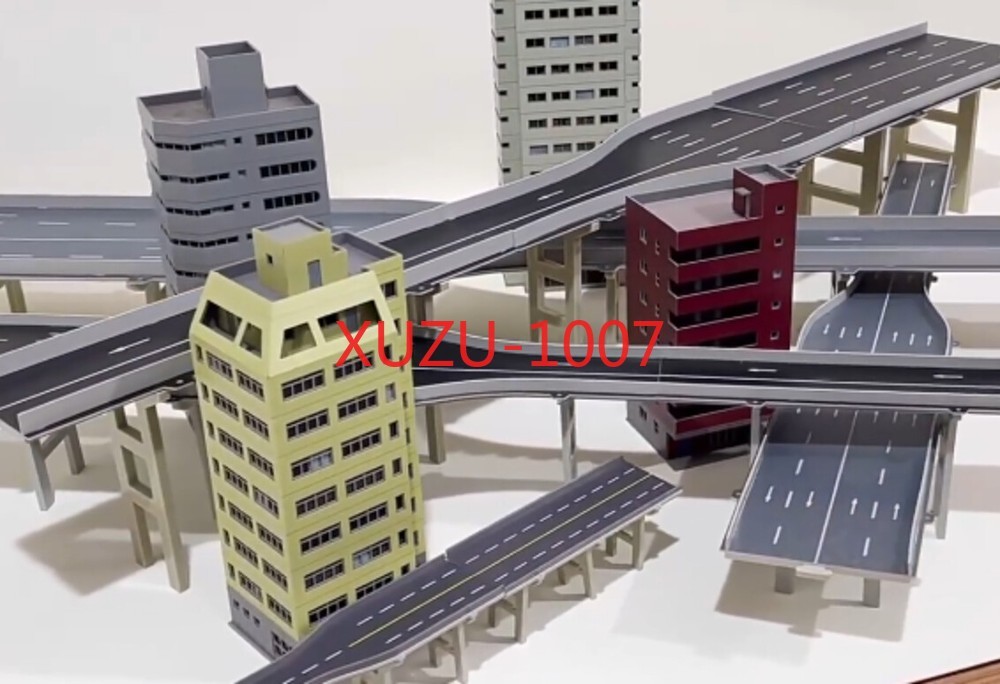 Diorama 1/150/87 Road Highway Viaduct Layout Bridge City Building Scene Model