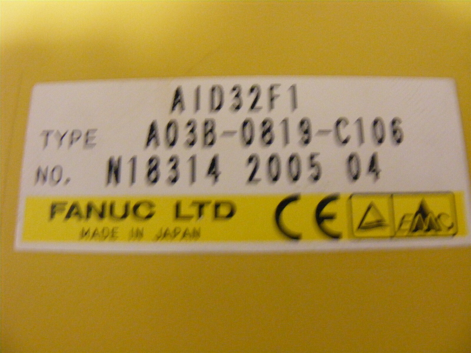 Fanuc Input Module Model AID32F1 P/N A03B-0819-C106