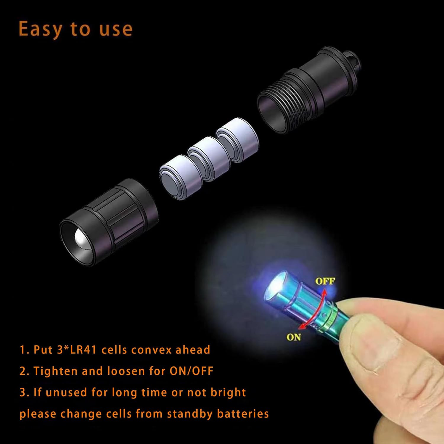 E1 Smallest Keychain Flashlight Tiny Mini Keychain Light Long-Lasting Safety