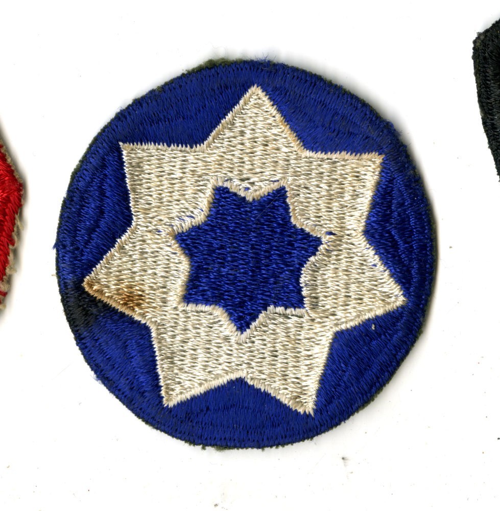 7th Service Command White Back Patch Ripple Weave WWII Vintage Plains States