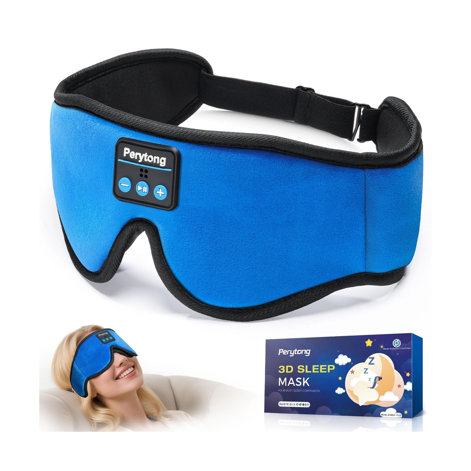 Perytong Sleep Mask with Bluetooth 5.4 Headphones, Wireless Mus... USA FAST SHIP