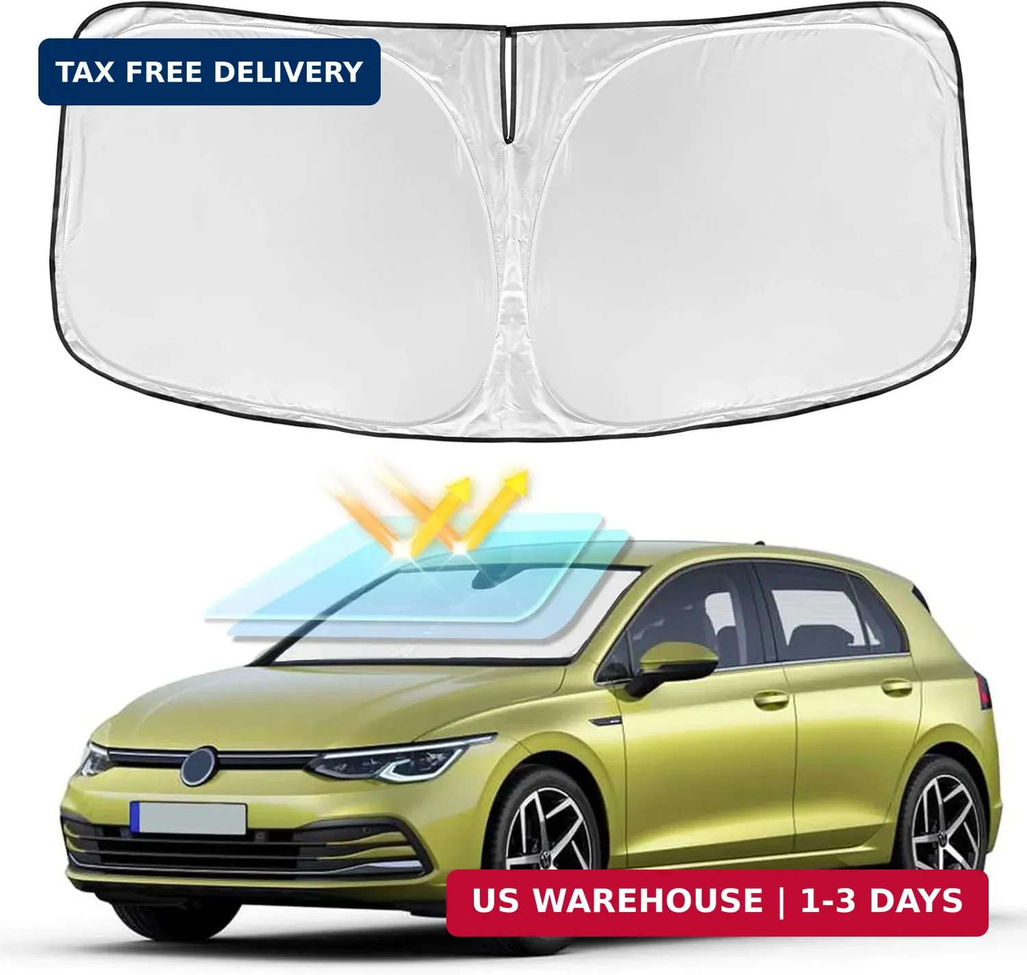 for Volkswagen Golf Mk8 2022-2025 2026 Windshield Sun Shade - 4 Layers Car Sunsh