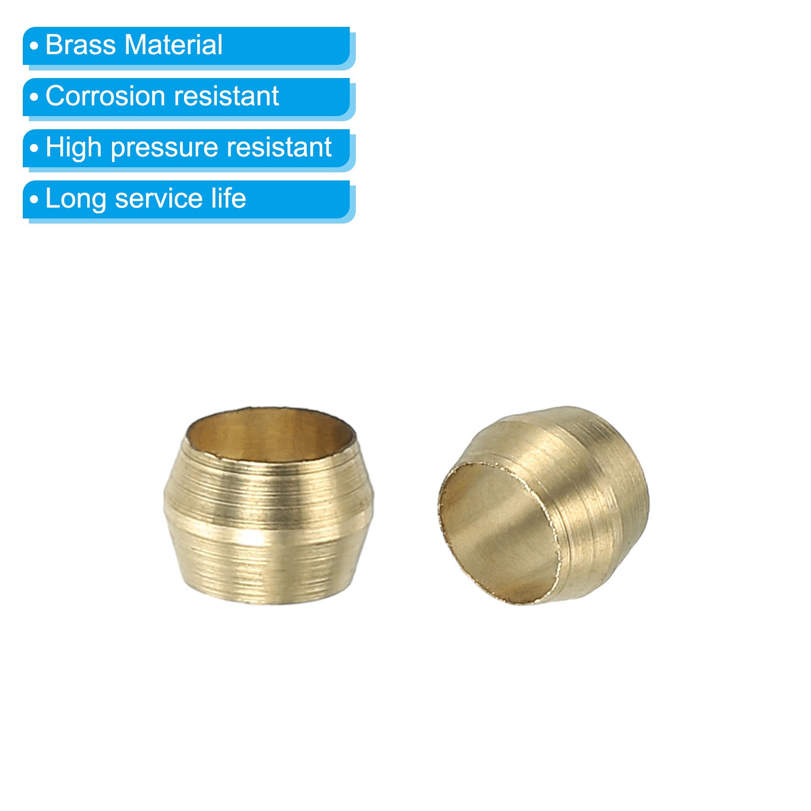 40 Pcs 4mm ID Brass Compression Sleeve Ferrules Brass Compression Fittings