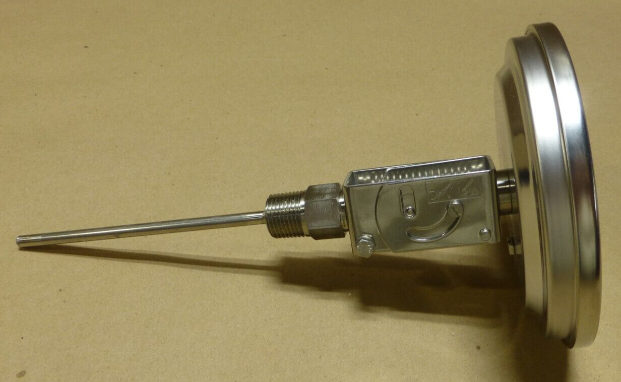 Wika 52060D105G4 Adjustable Angle 5 In Dial Bimetal Thermometer , 6 " L , 100° C