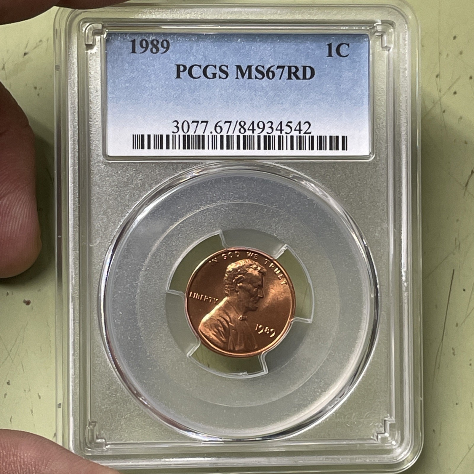1989 Lincoln Memorial Cent Penny PCGS MS67RD 1c