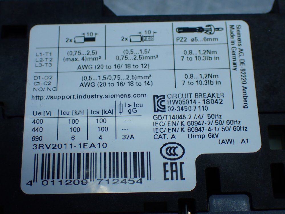 SIEMENS COMBINATION STARTER 3RA2110-1EA15-1BB4