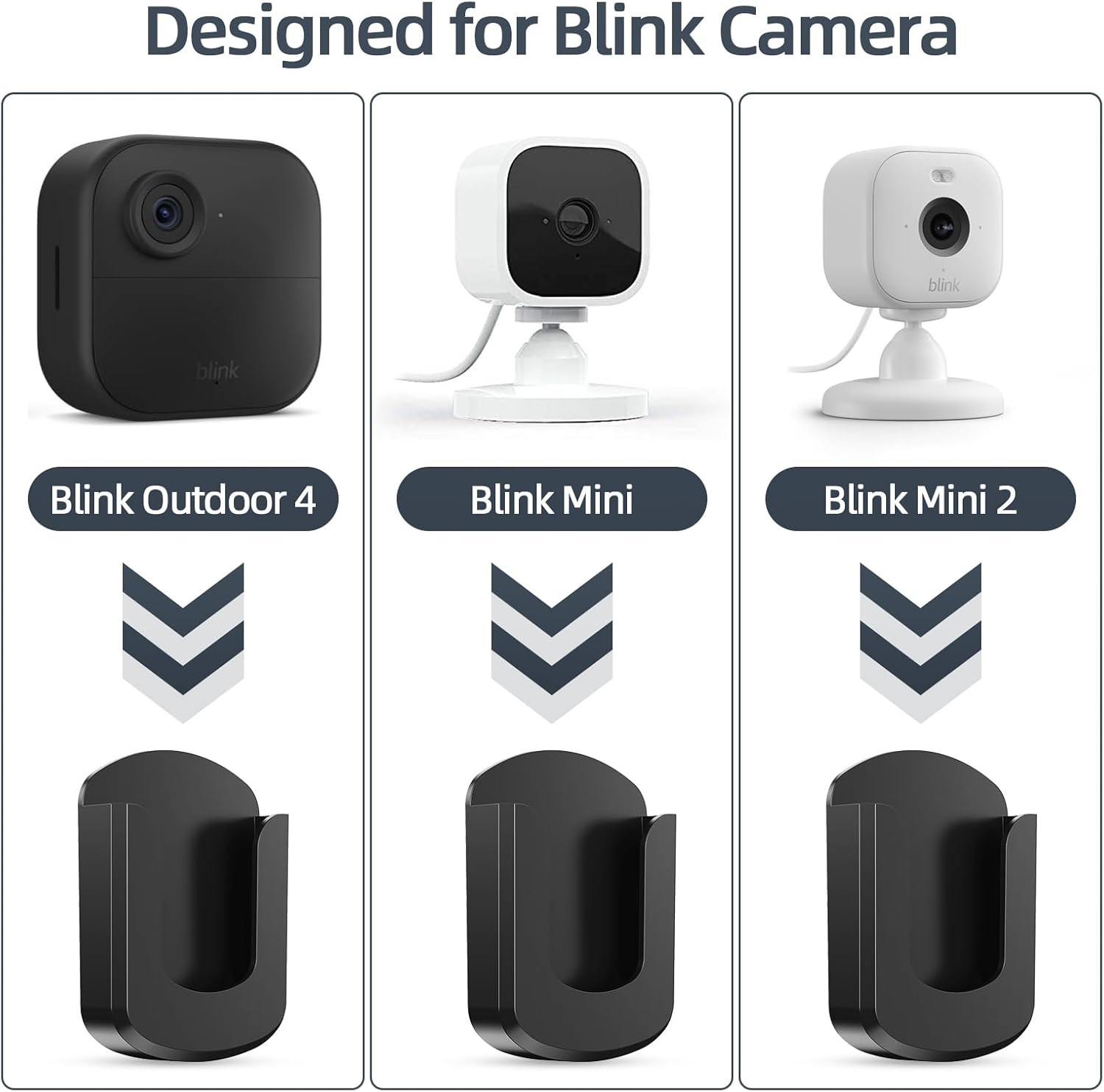 3 Pack Blink Camera No Drilling No Screws Wall Mount Bracket, Adhesive Blink ...