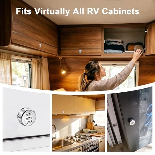 RV Baggage Compartment Door Combination Lock Silver for 1/2'' Thick Door,