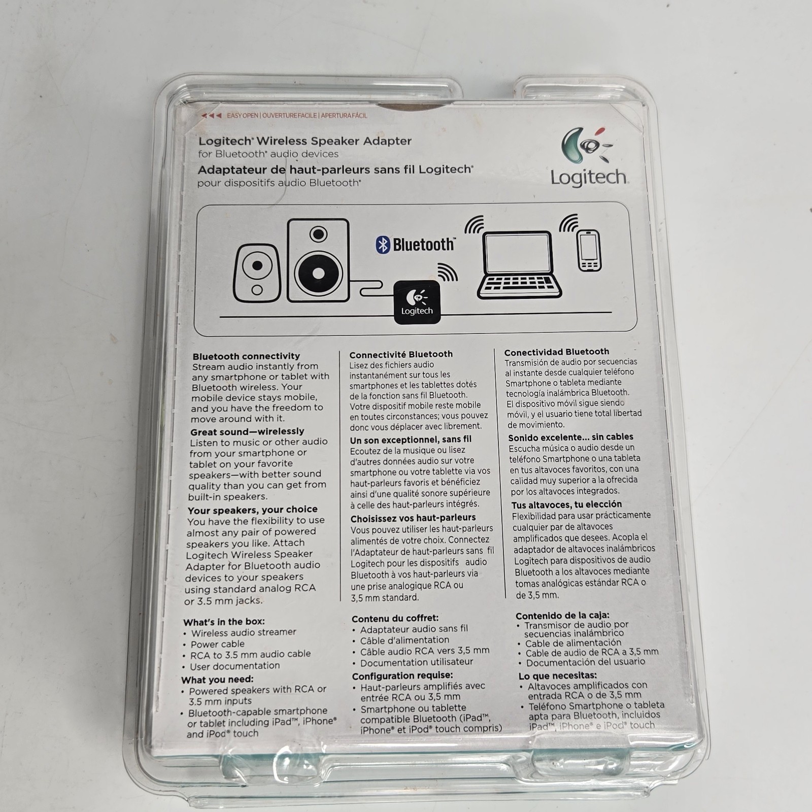 Logitech Wireless Bluetooth Speaker Adapter 980-000540 - New