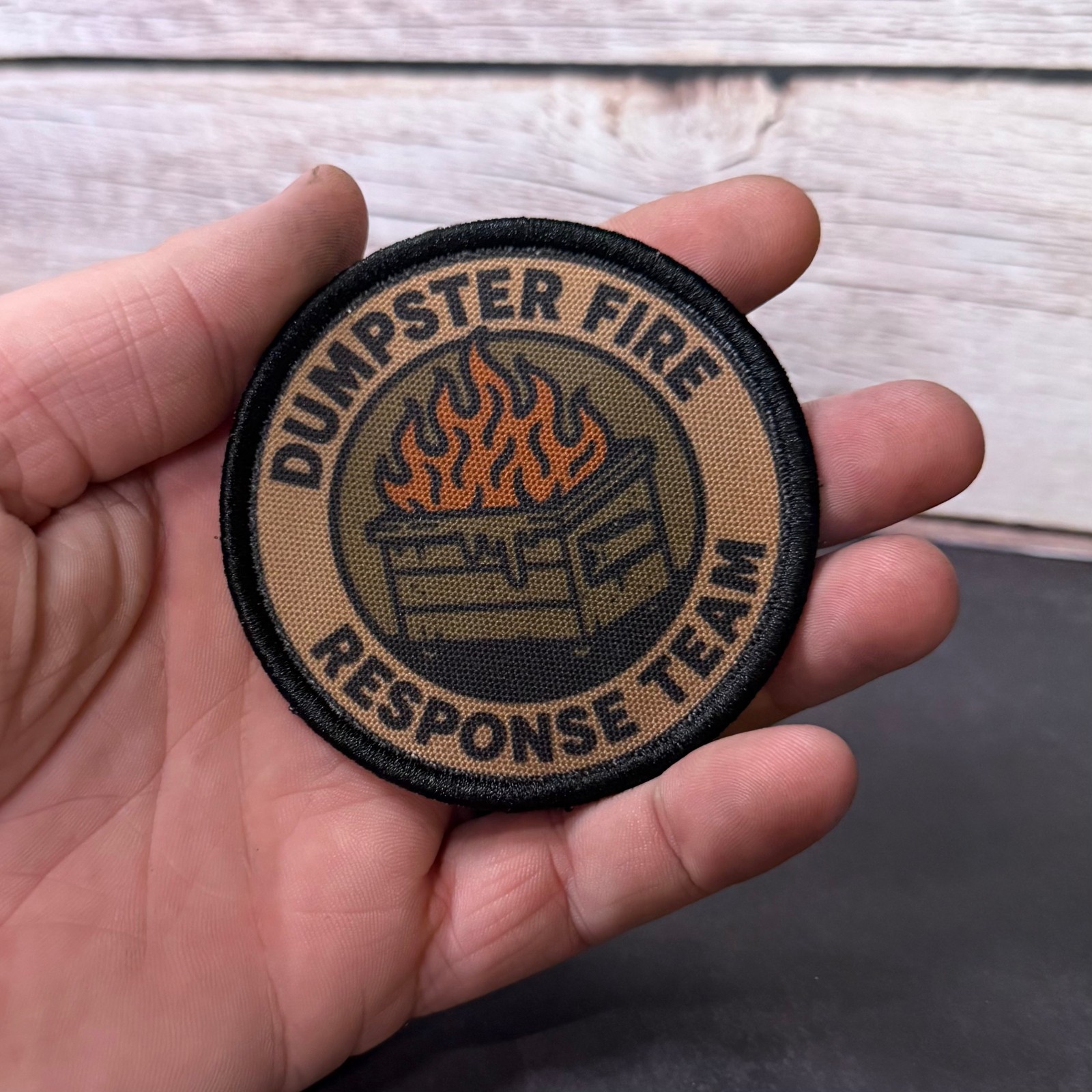 Dumpster Fire Response Team Funny Morale Patch, 3" | VELCRO® Brand Hook Fastener