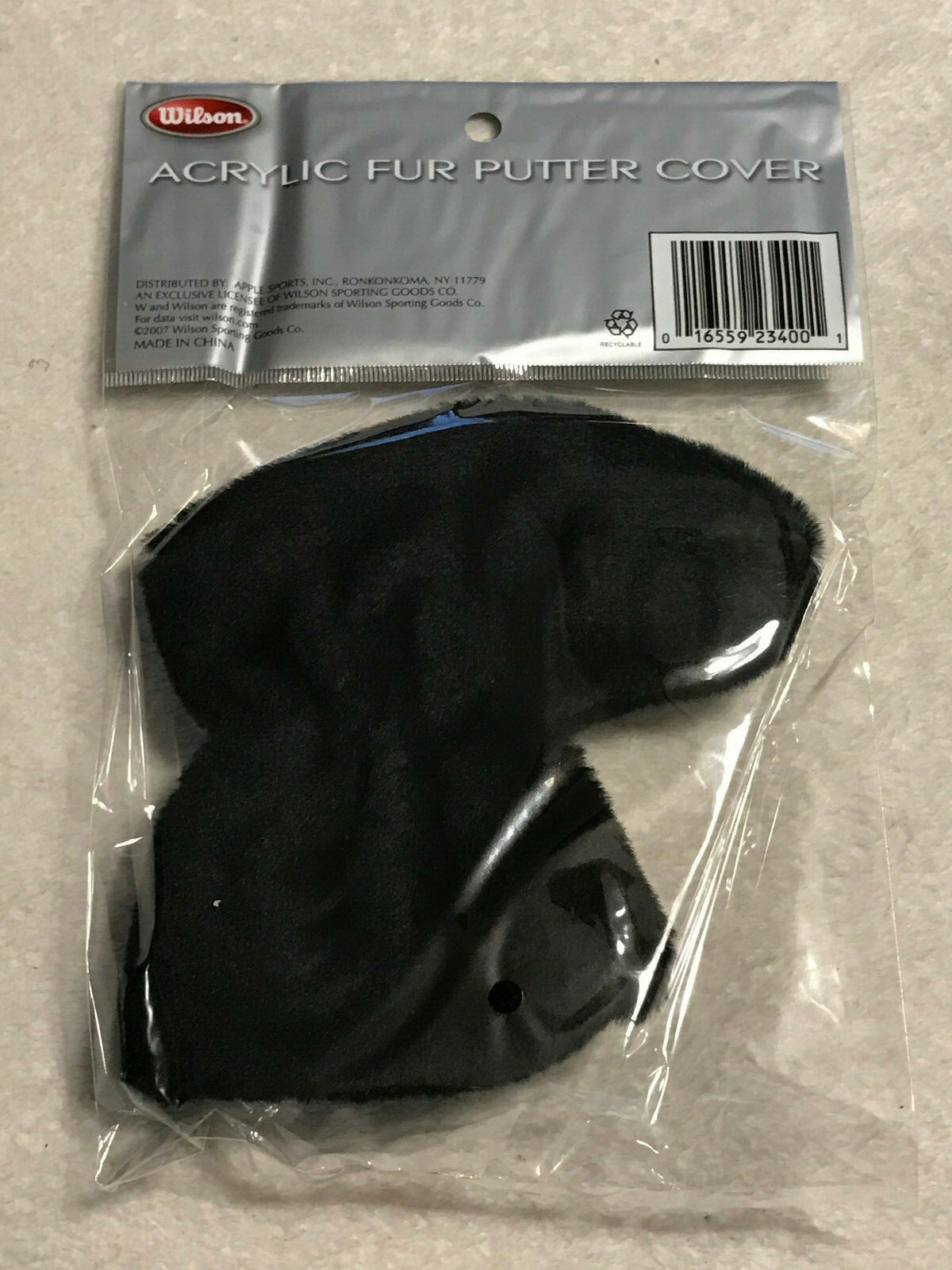 Wilson Acrylic Fur Plush Putter Golf Headcover Black NEW