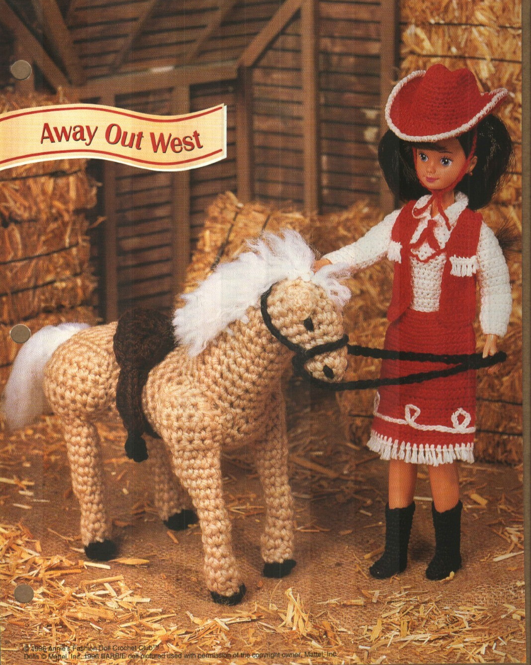 NEW AWAY OUT WEST COWGIRL FASHION DOLL ANNIE'S CROCHET PATTERN INSTRUCTIONS
