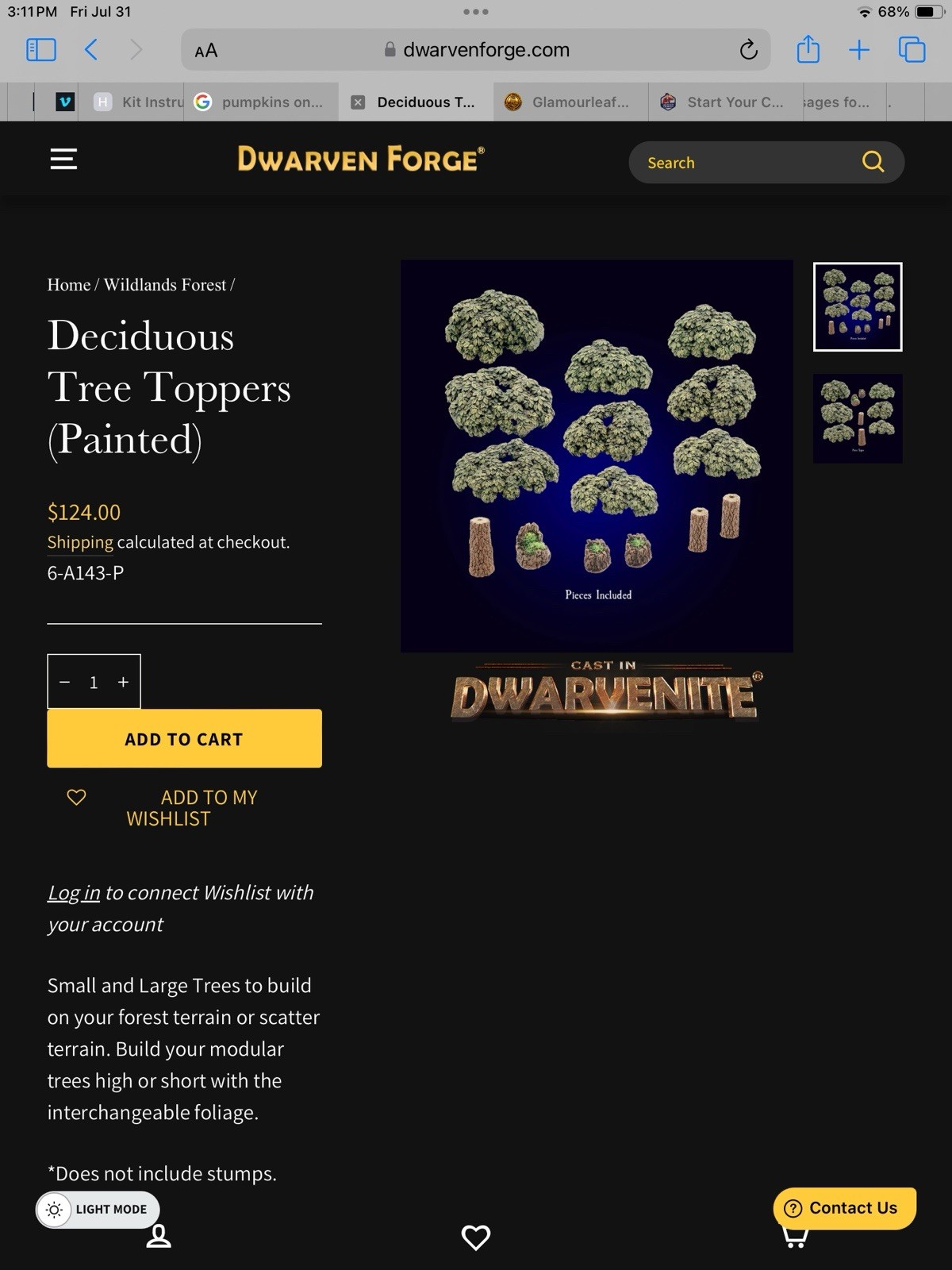 Dwarven Forge Deciduous Tree, Toppers, Factory Painted As Shown