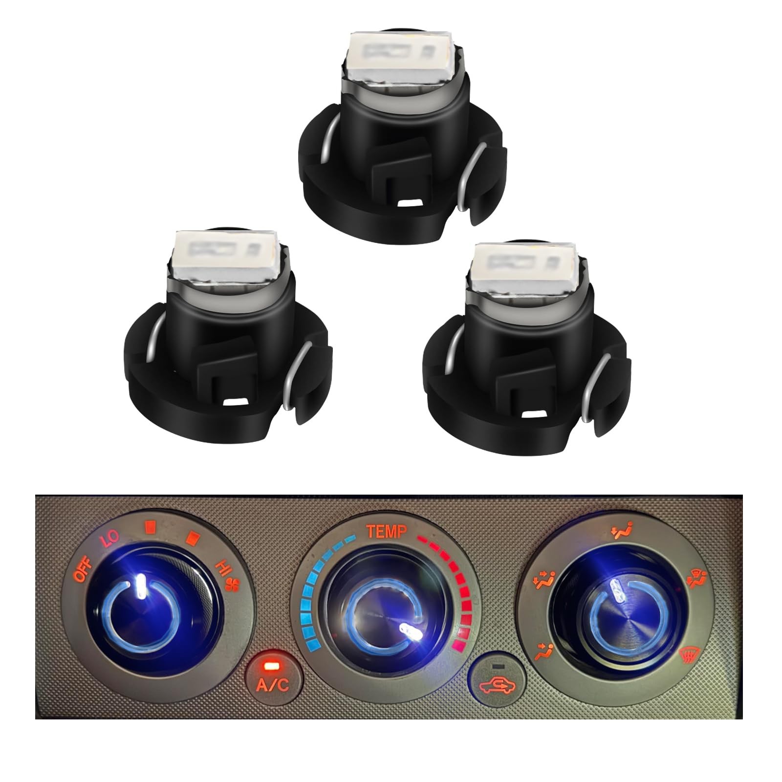 RAVSOFT AC Climate Heater Control LED Lights Bulbs Kit replacement Compatible...